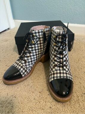 J.Crew Crepe-Sole Lace-Up Boots in Plaid